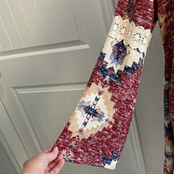 Jody California Vintage 90s Cardigan Sweater Western Bohemian Large - Picture 8 of 12